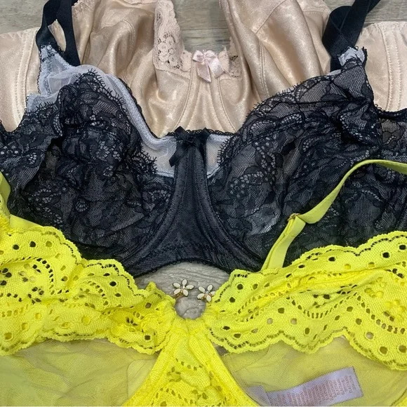 Wacoal Hanes Fenty 3 Underwired Full Coverage Lace Bras Retro Chic Daisy Bows - Picture 5 of 10